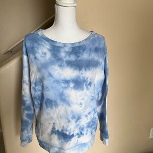 splendid waffle tie dye long sleeve top